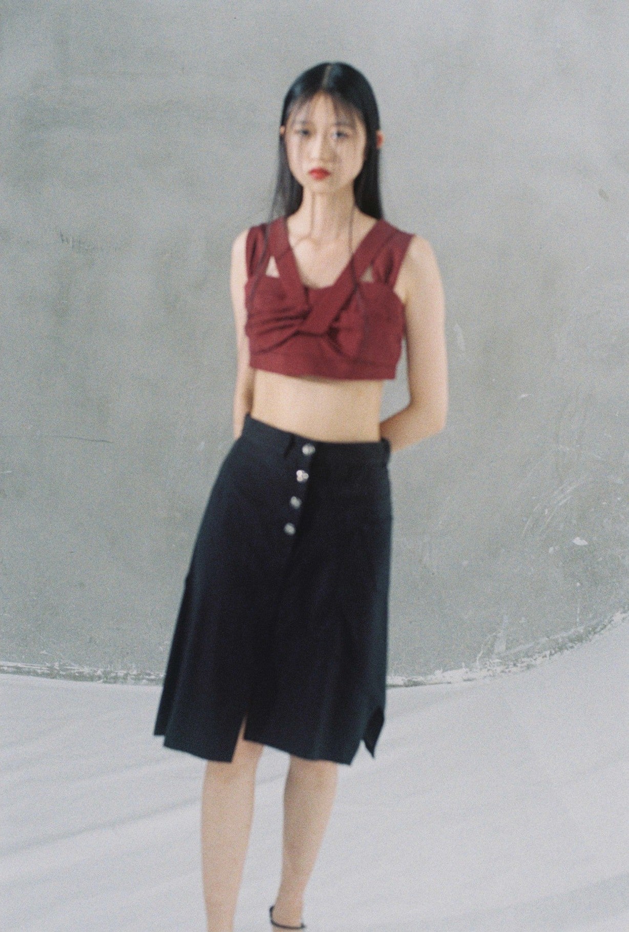 【新品未使用、タグ付完売商品】2023SSAmy Asymmetry Skirt 受注制【Never mind the XU】asymmetry check skirt
