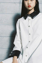 画像をギャラリービューアに読み込む, long line silk enamel shirt