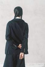 画像をギャラリービューアに読み込む, a-line black denim jacket